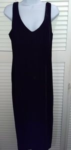 Limited ankle lgth black velvet column dress Sz 8